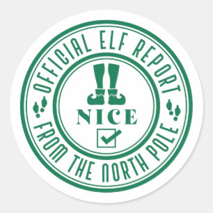 Official elf report from the north pole classic round sticker