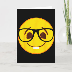 Official Emoji Nerd Gles Yellow Smile Face  Card