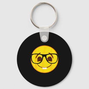 Official Emoji Nerd Gles Yellow Smile Face  Keychain