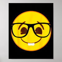 Official Emoji Nerd Gles Yellow Smile Face 