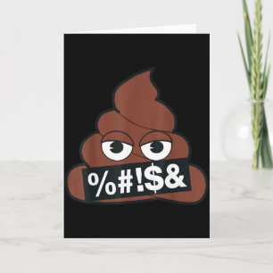 Official Emoji Poop Censored Yellow Smile Face  Card
