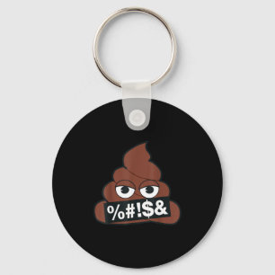 Official Emoji Poop Censored Yellow Smile Face  Keychain