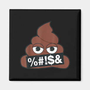 Official Emoji Poop Censored Yellow Smile Face  Magnet