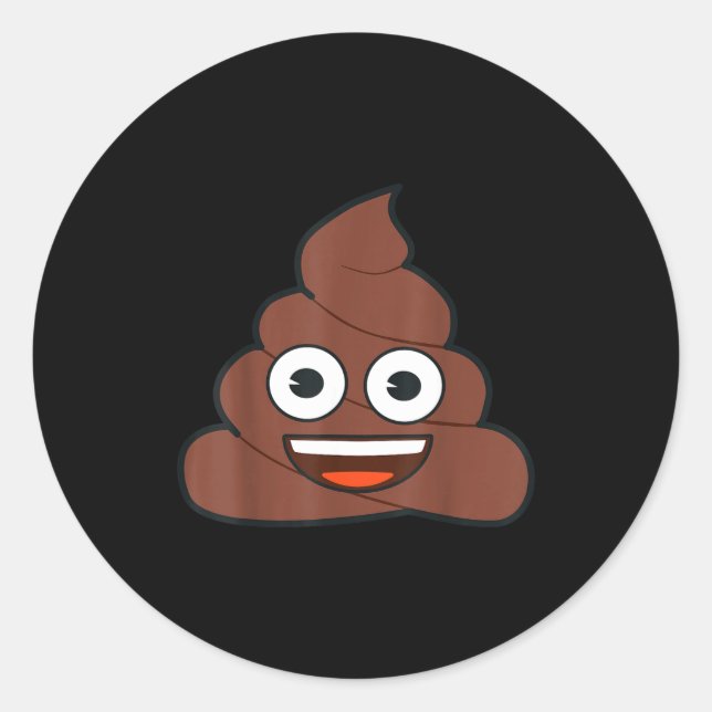 Official Emoji Poop Happy Yellow Smile Face  Classic Round Sticker (Front)