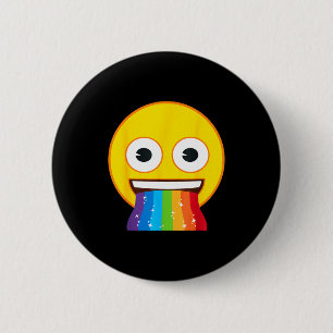 Official Emoji Rainbow Mouth Yellow Smile Face 2 Inch Round Button