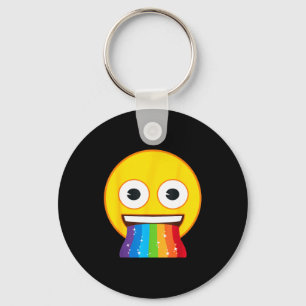 Official Emoji Rainbow Mouth Yellow Smile Face  Keychain