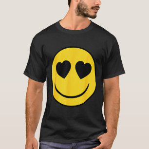 Official Emoji Retro Heart Eyes Yellow Smile Face  T-Shirt