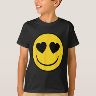 Official Emoji Retro Heart Eyes Yellow Smile Face  T-Shirt
