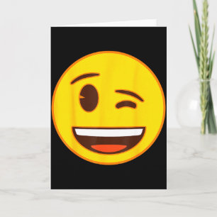 Official Emoji Wink Winking Yellow Smile Face  Card