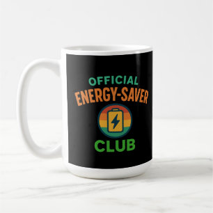 Official Energy-Saver Club Retro Battery Icon Fun Coffee Mug