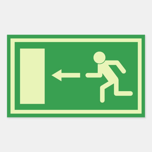 Official Euro Emergency, fire exit sign (left) Sticker (Front)
