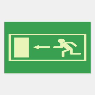 Official Euro Emergency, fire exit sign (left) Sticker