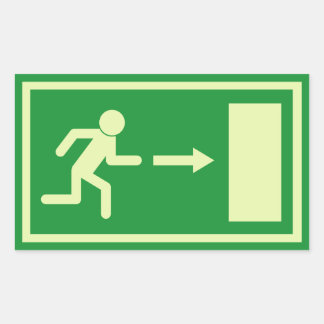 Official Euro Emergency, fire exit sign (right) Sticker