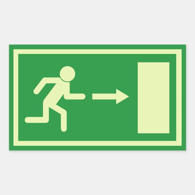 Official Euro Emergency, fire exit sign (right) Sticker (Front)