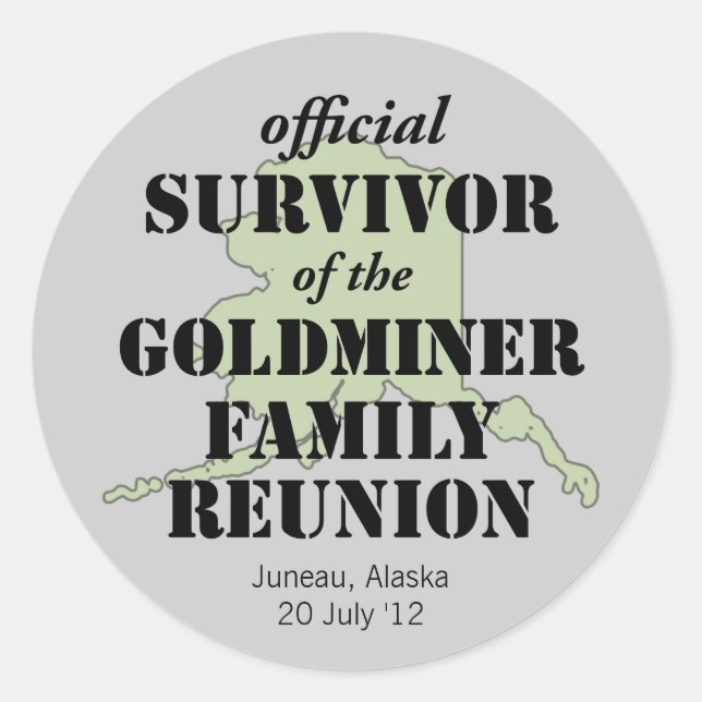 Official Family Reunion Survivor - Alaska Green Classic Round Sticker (Front)