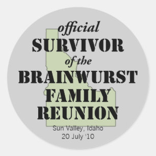 Official Family Reunion Survivor - Idaho Green Classic Round Sticker