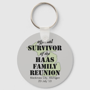 Official Family Reunion Survivor - Michigan Green Keychain