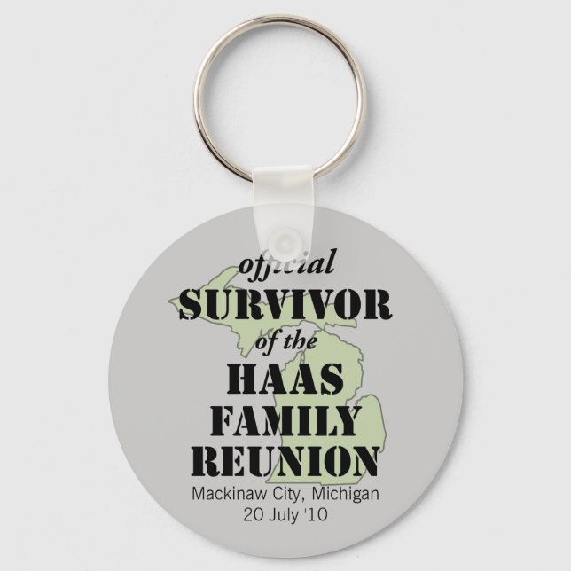 Official Family Reunion Survivor - Michigan Green Keychain (Front)