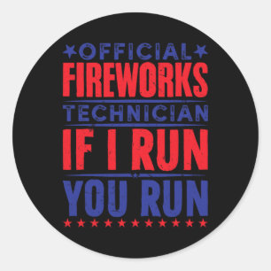 Official Fireworks Technician 4th Of July Classic Round Sticker