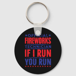 Official Fireworks Technician 4th Of July Keychain