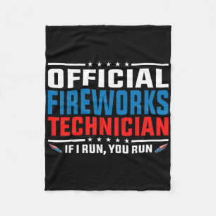 Official Fireworks Technician 4th Of July Pyro-tec Fleece Blanket