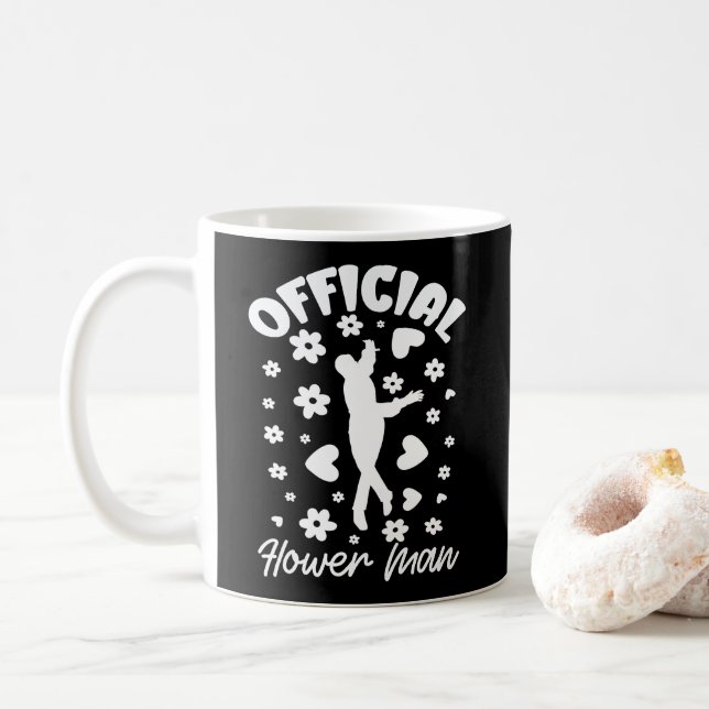 Official Flower Man Dancing Funny Wedding & bridal Coffee Mug (With Donut)