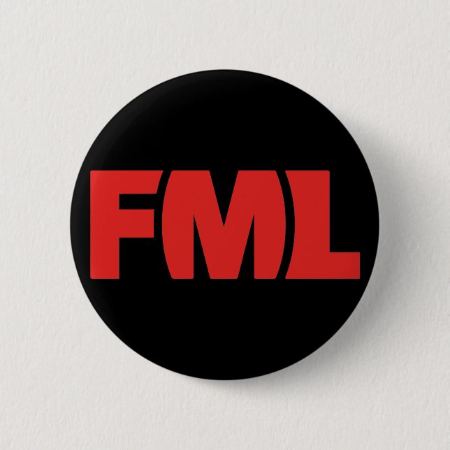 Official FML Badge: FML Red/Black 2 Inch Round Button (Front)