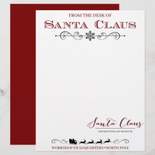 Official "From the Desk of Santa Claus" Letterhead