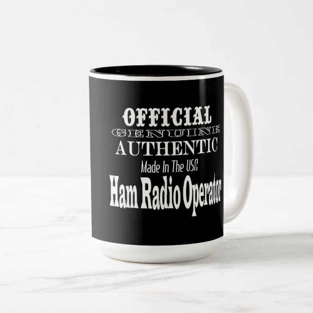 Official Genuine Made USA Ham Radio Operator Mug (Front Right)