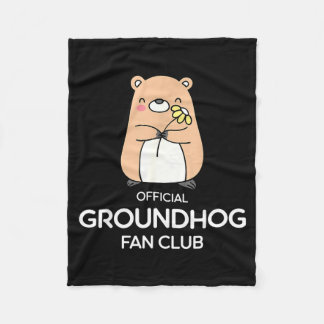 Official Groundhog Fan Club Cute Groundhog  Fleece Blanket