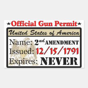 Official Gun Permit! Sticker