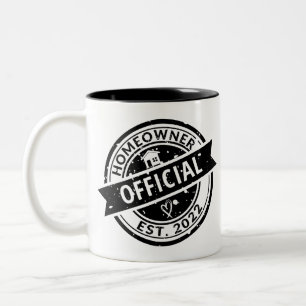 Official Homeowner EST.2022 Quote Housewarming Two-Tone Coffee Mug