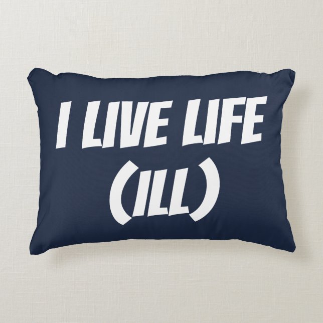 Official I Live Life (ILL) Pillow Navy Blue Pillow (Front)