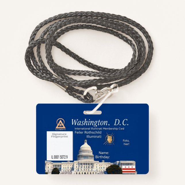 Official Illuminati Membership Badge (Front with Lanyard)