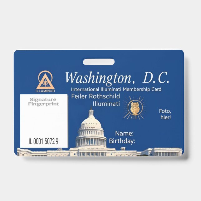 Official Illuminati Membership Card Badge (Front)
