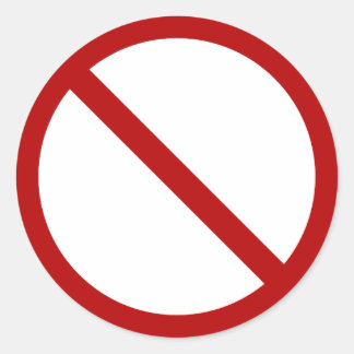Official international no symbol ISO 3864-1 Classic Round Sticker