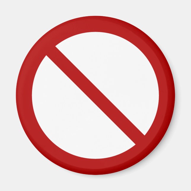 Official international no symbol ISO 3864-1 Magnet (Front)