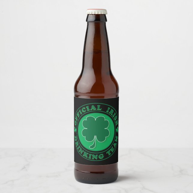 Official Irish Drinking Team Beer Bottle Label (Front)