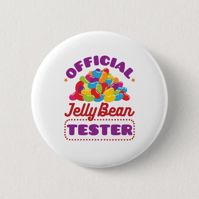 Official Jelly Bean Tester Easter Candy 2 Inch Round Button (Front)