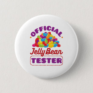 Official Jelly Bean Tester Easter Candy 2 Inch Round Button