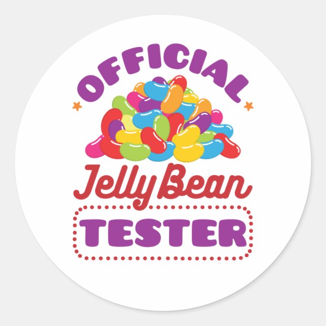 Official Jelly Bean Tester Easter Candy Classic Round Sticker (Front)