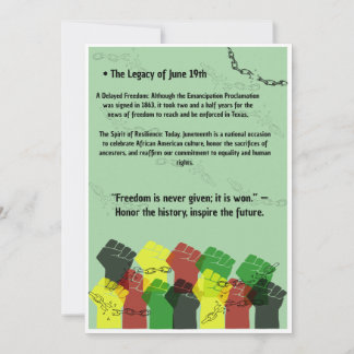 Official Juneteenth Freedom Day Definition Poster  Thank You Card