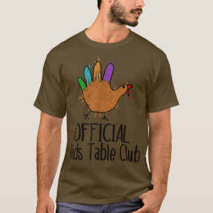 Official Kids Table Club T Funny Thanksgiving Day T-Shirt