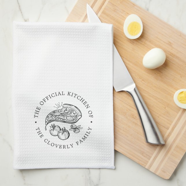 Official Kitchen | Pizza Themed  Kitchen Towel (Quarter Fold)