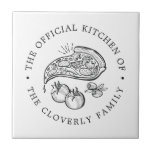 Official Kitchen | Pizza Themed Serving Tile<br><div class="desc">A funny yet classy custom ceramic tile tailored to your family kitchen.  Use the customization functions to control the text size,  font,  and other options.  Have fun being creative and making it your own.</div>