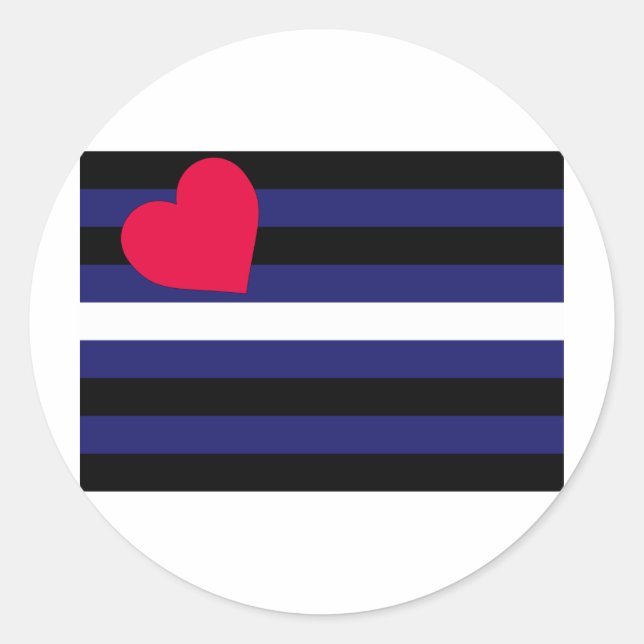 OFFICIAL LEATHER PRIDE FLAG CLASSIC ROUND STICKER (Front)