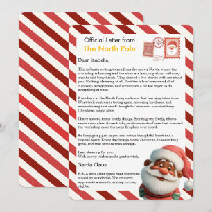 Official Letter from the North Pole for Kids Holiday Card