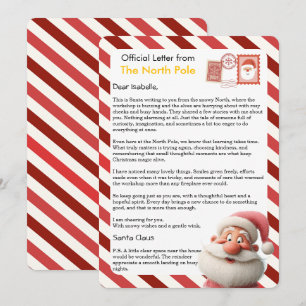 Official Letter from the North Pole for Kids Holiday Card