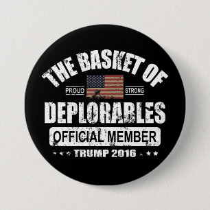 Official Member Basket of Deplorables 3 Inch Round Button