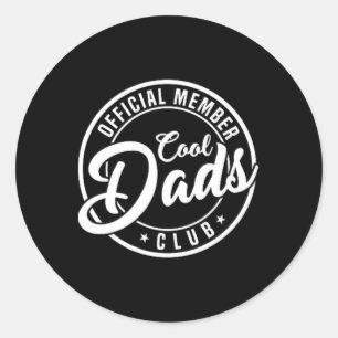 Official Member Cool Dads Club 2 Sided Funny Fathe Classic Round Sticker